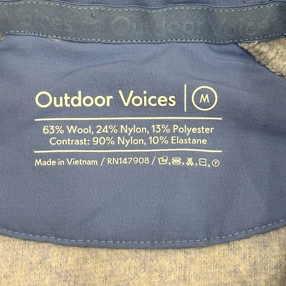 Outdoor Voices MegaFleece 1/2 Zip Pullover Hoodie Dusty Blue Size Medium Womens - Picture 5 of 9